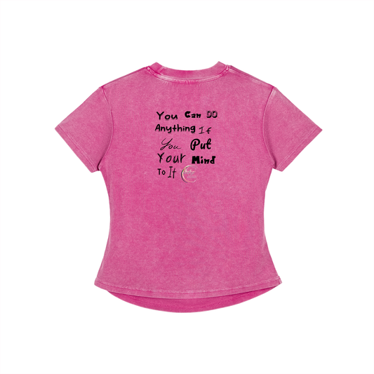 Vintaged-Wash Bodycon Cotton T-Shirt