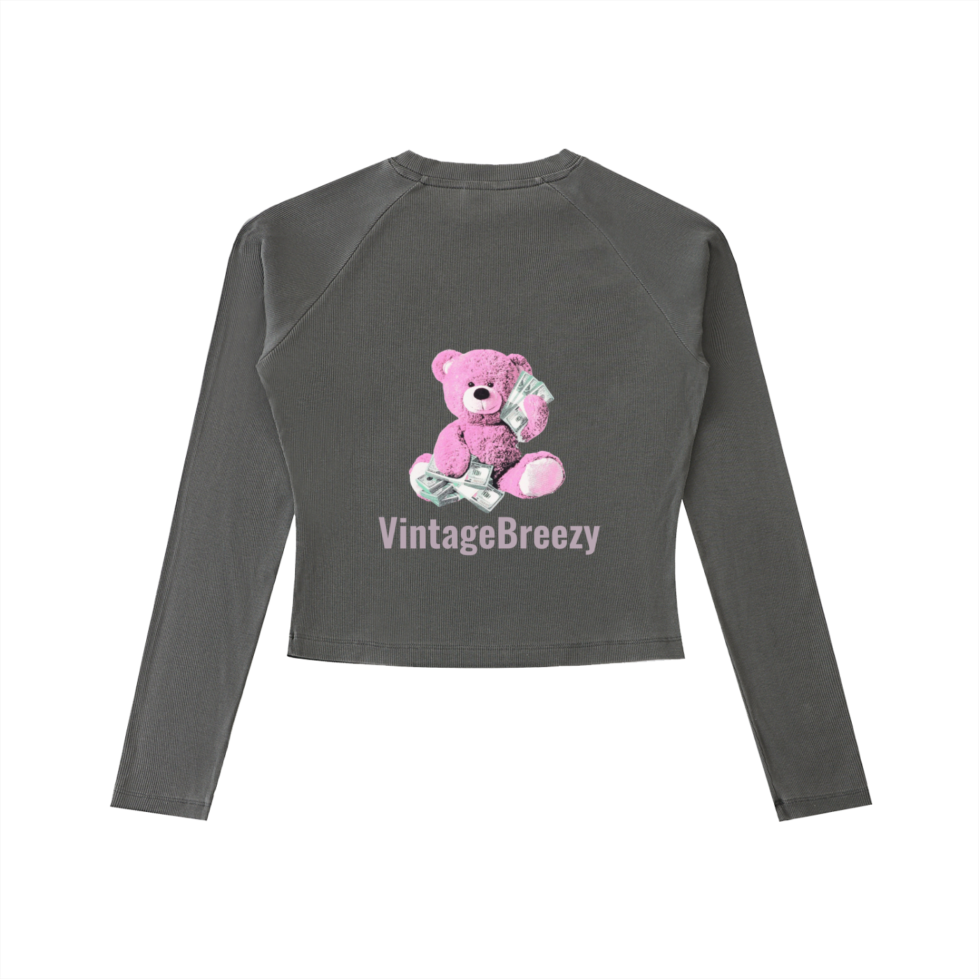 Dyed Washed Raglan Long Sleeve Slim T-Shirt