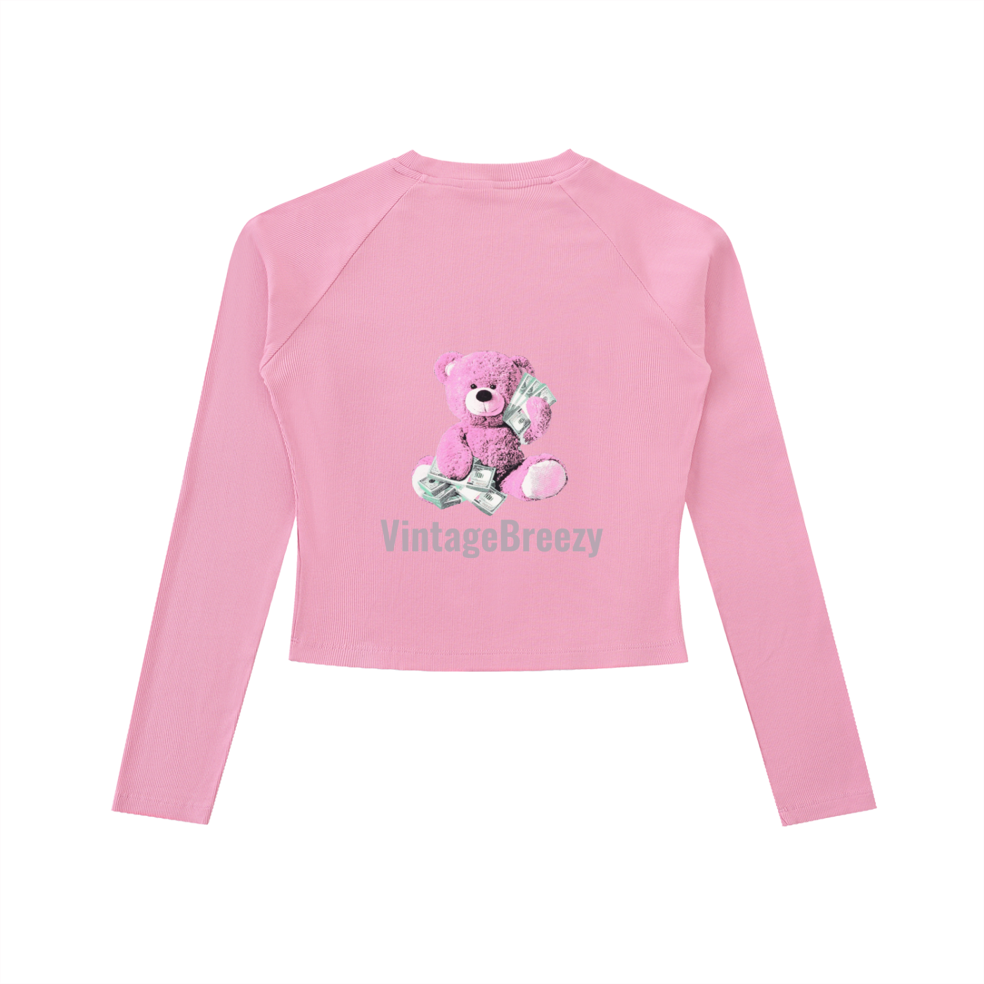 Dyed Washed Raglan Long Sleeve Slim T-Shirt