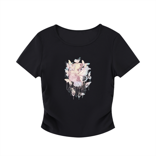 Ruched Bodycon Crop Top