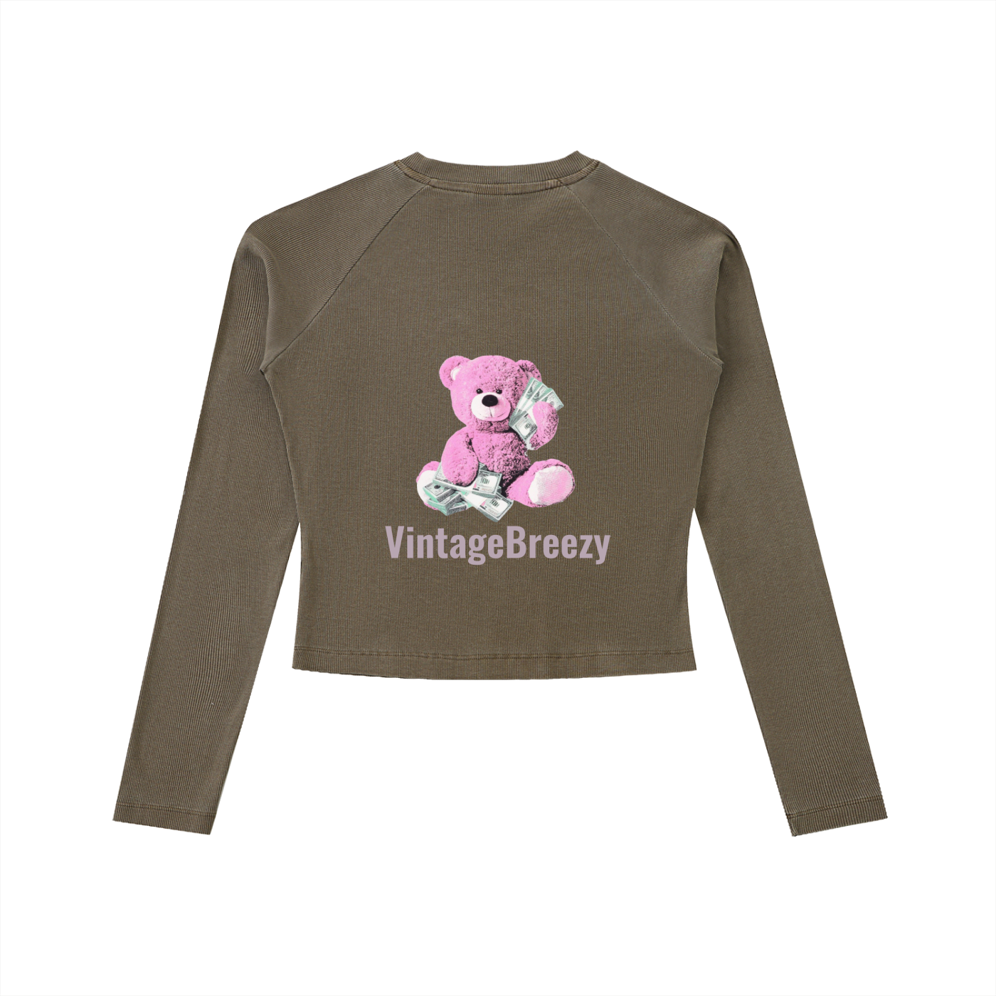 Dyed Washed Raglan Long Sleeve Slim T-Shirt