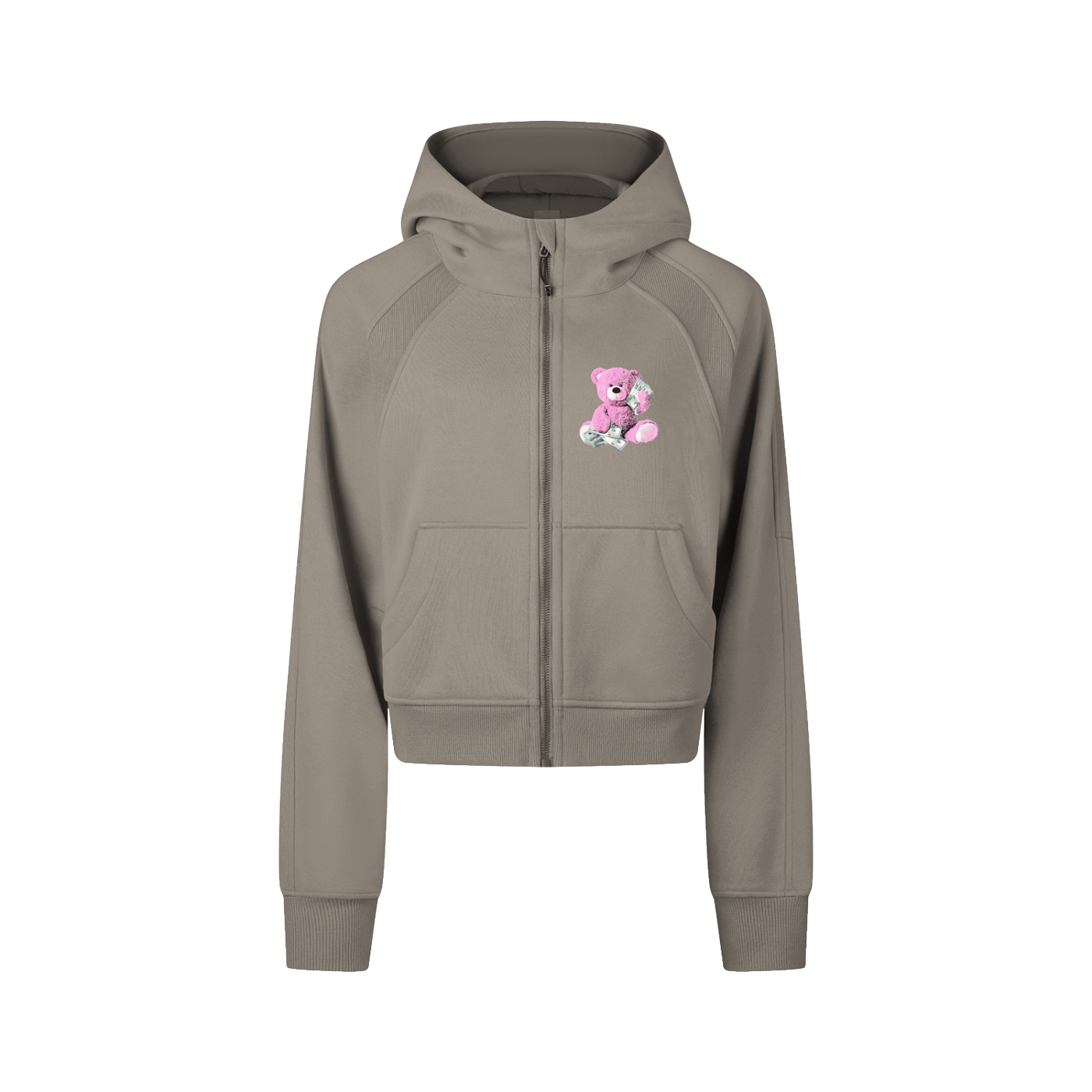 VintageBreezy Cropped Zip up Hoodie