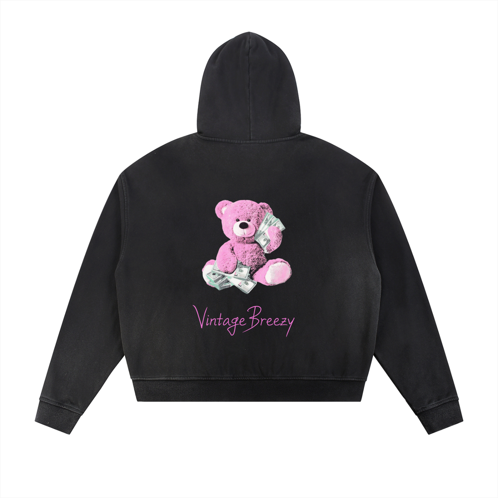 VintageBreezyFleece Zip Hoodie