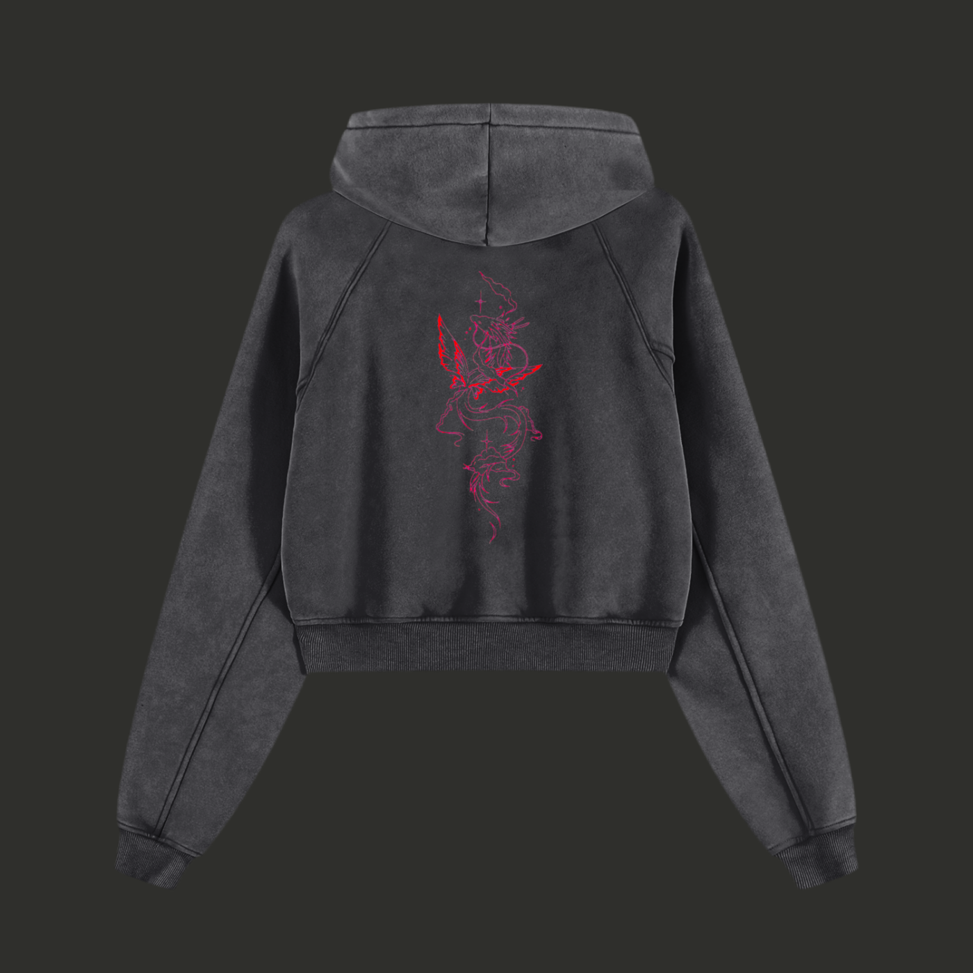 Vintage Breezy Custom Cropped Hoodie